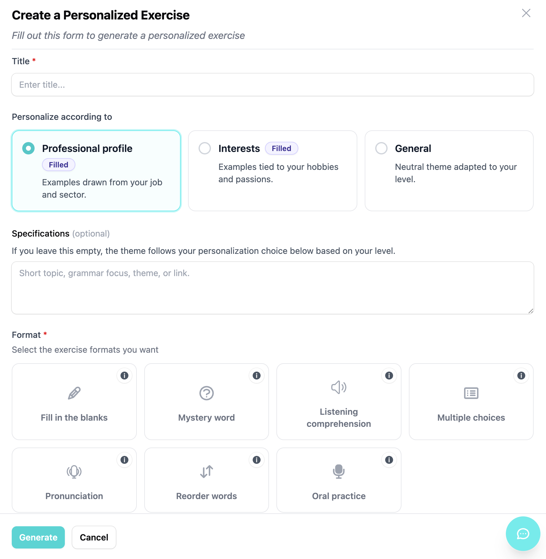 Can I generate my own exercises with Sapere?