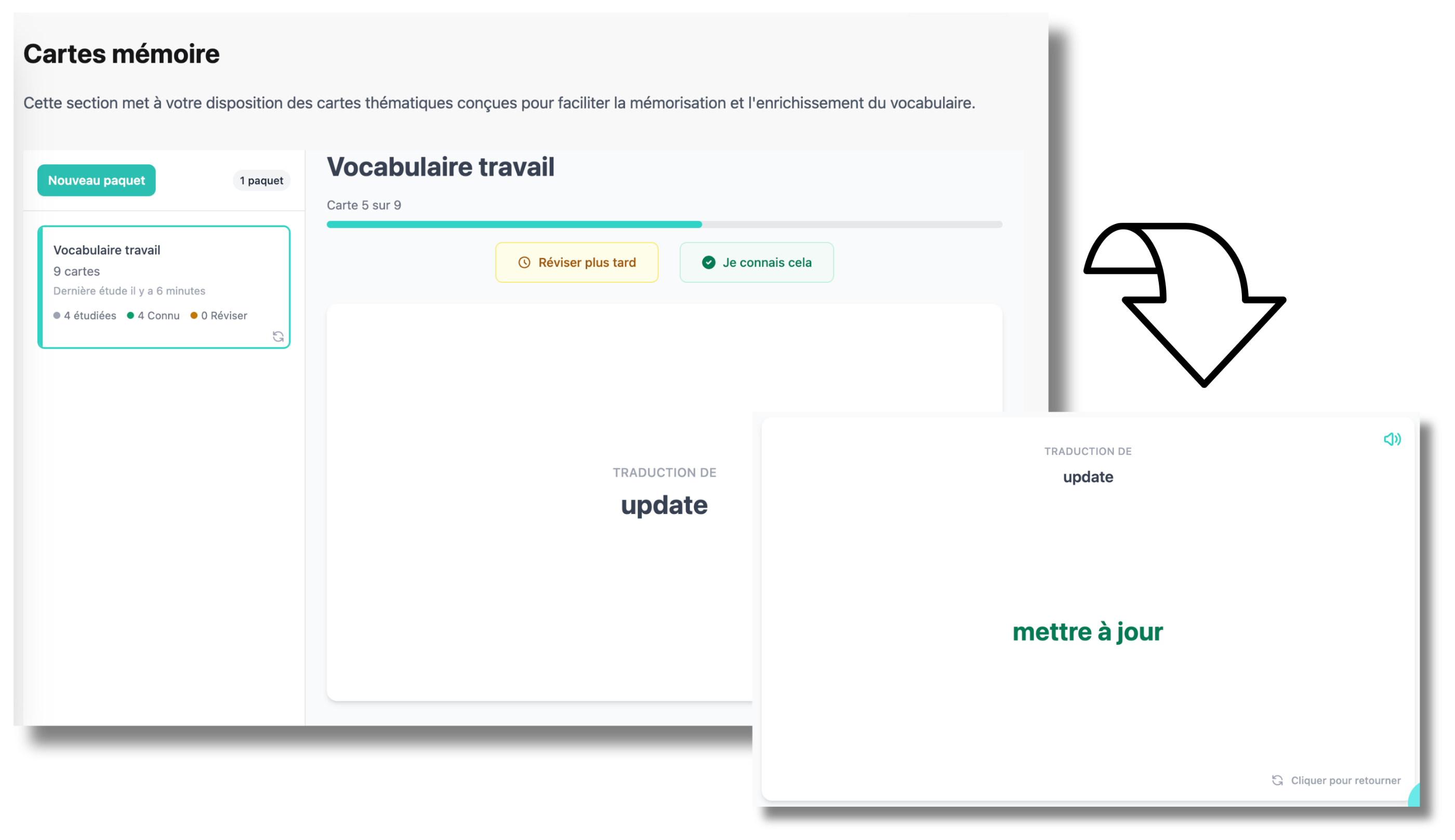Nouvelle fonctionnalité sur Sapere.ai : les flashcards intelligentes