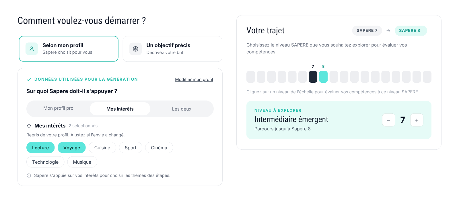 Nouvelle fonctionnalité sur Sapere : les parcours d'apprentissage personnalisés